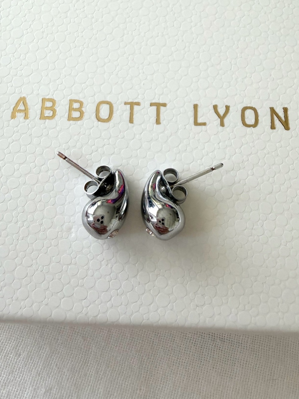 Abbott Lyon Silver Teardrop Crystal Stud Earrings